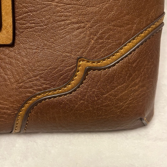 Justin Boots Brown and Tan Vegan Leather Crossbody Bag - Picture 7 of 13